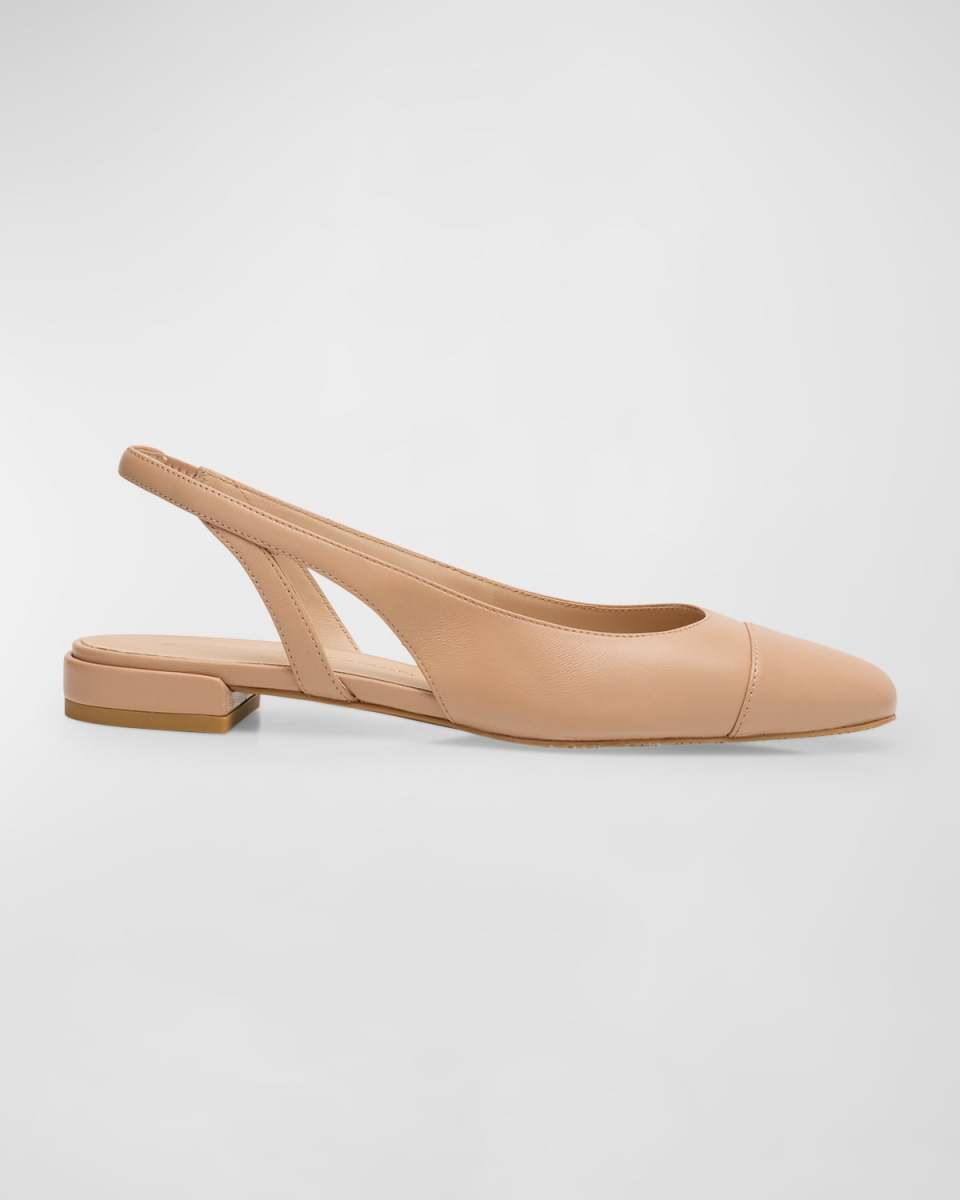 Sleek Leather Slingback Ballerina Flats