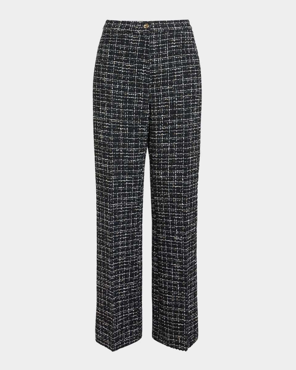 Plus Size Pegaso Straight-Leg Tweed Pants