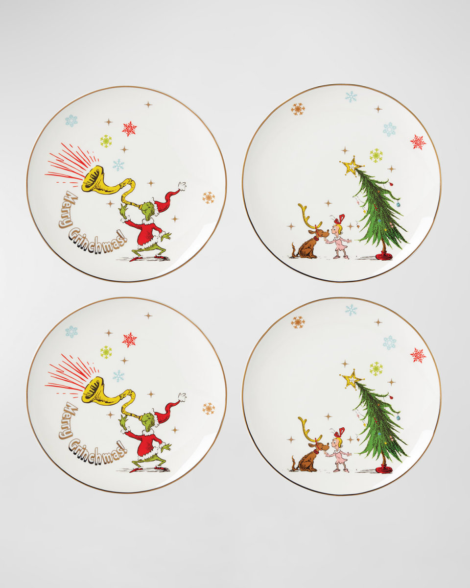 Merry Grinchmas Assorted Accent Plates, Set of 4
