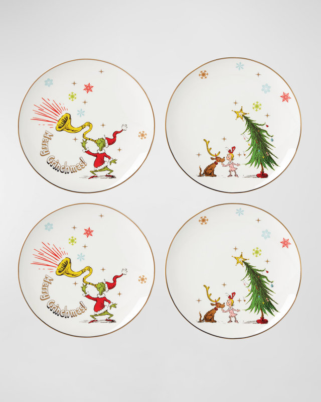 Merry Grinchmas Assorted Accent Plates, Set of 4