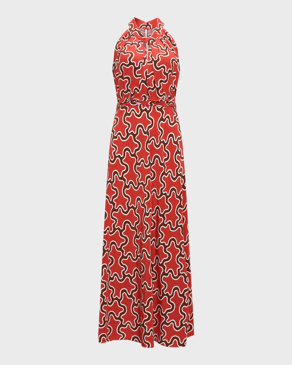Nyck Abstract-Print Halter Maxi Dress