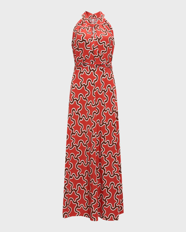 Nyck Abstract-Print Halter Maxi Dress