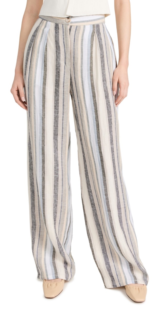 87Origins Ategun Linen Suit Trousers Stripe
