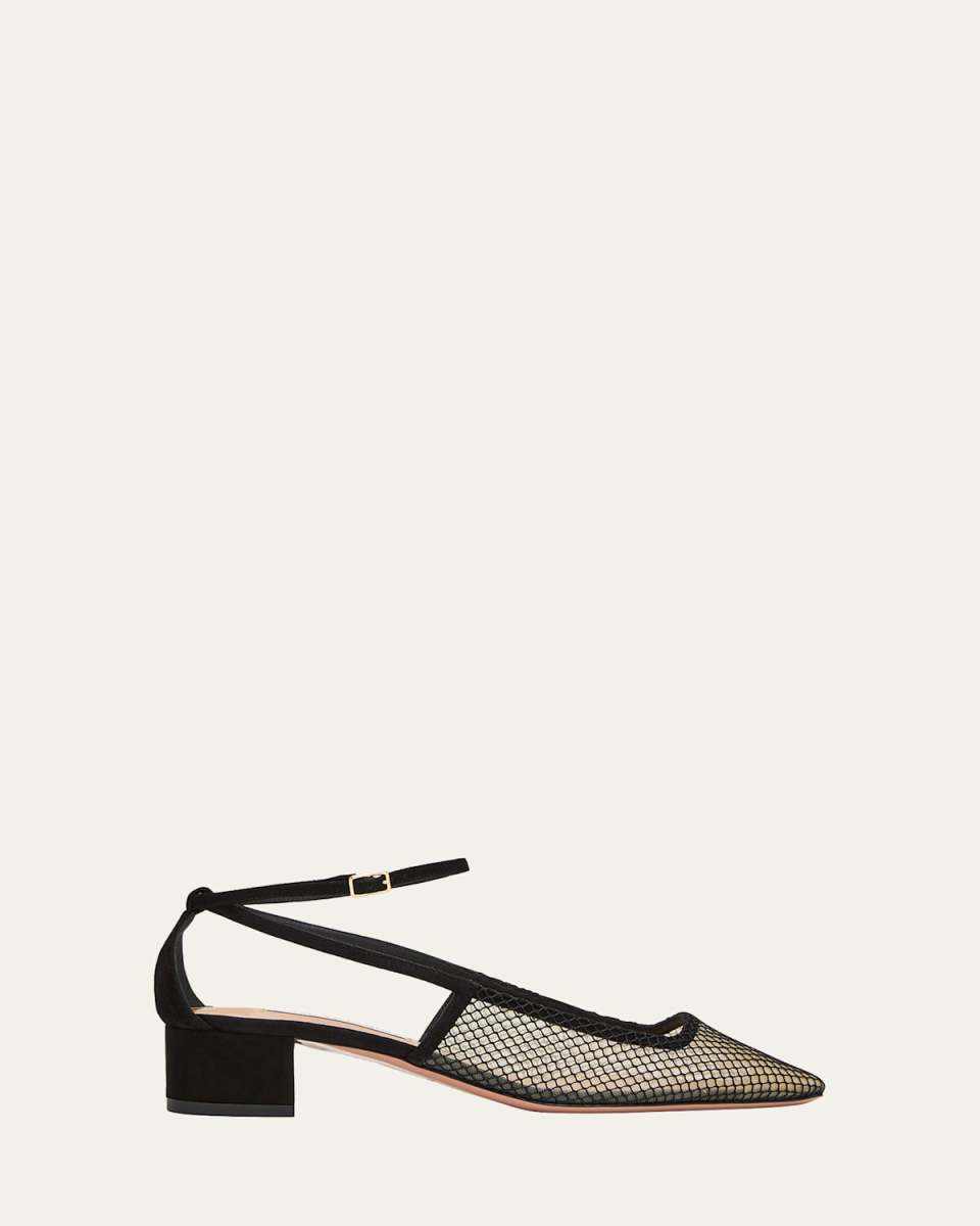 Forbidden Love Net Ankle-Strap Pumps