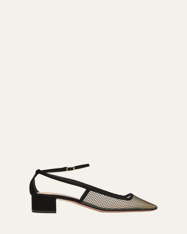 Forbidden Love Net Ankle-Strap Pumps
