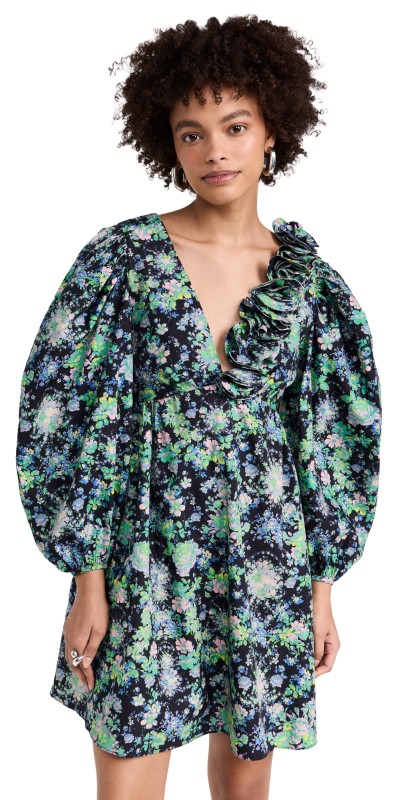 Kika Vargas Carianne Dress Black Peony