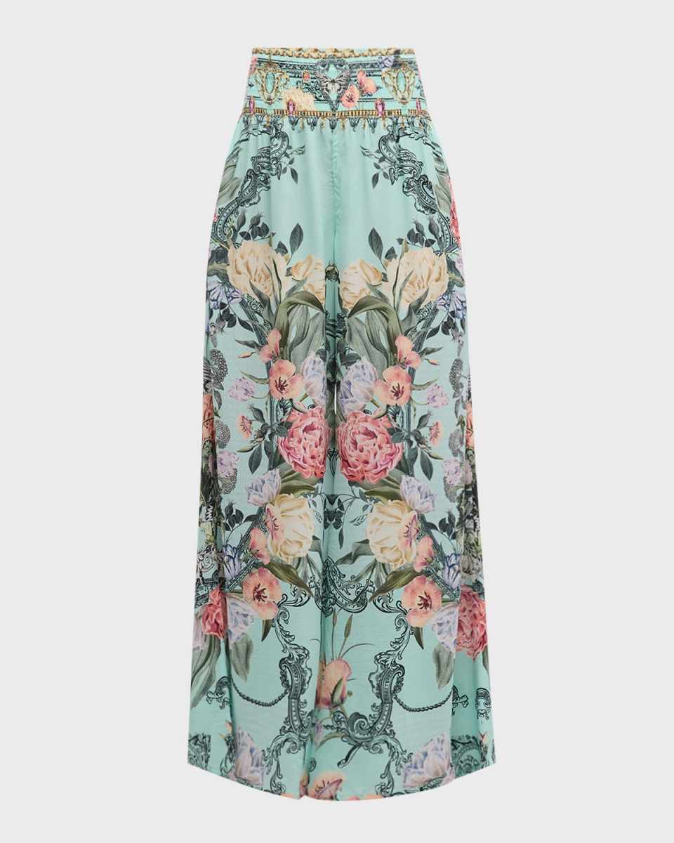 Petal Promise Land Shirred-Waist Pants