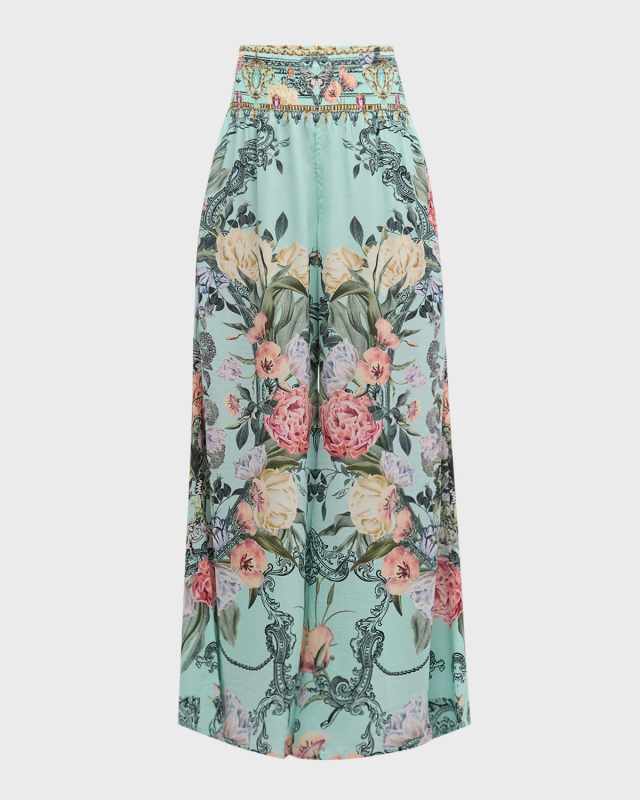 Petal Promise Land Shirred-Waist Pants