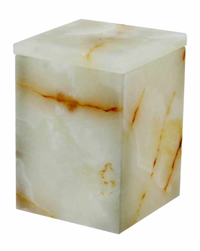 Myrtus Collection Light Green Onyx Square Canister
