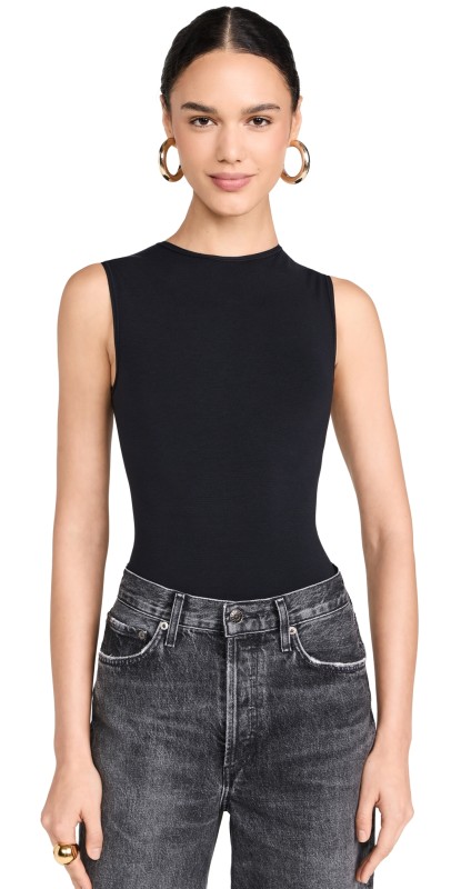 Yummie Isabel Shell Thong Back Bodysuit Black