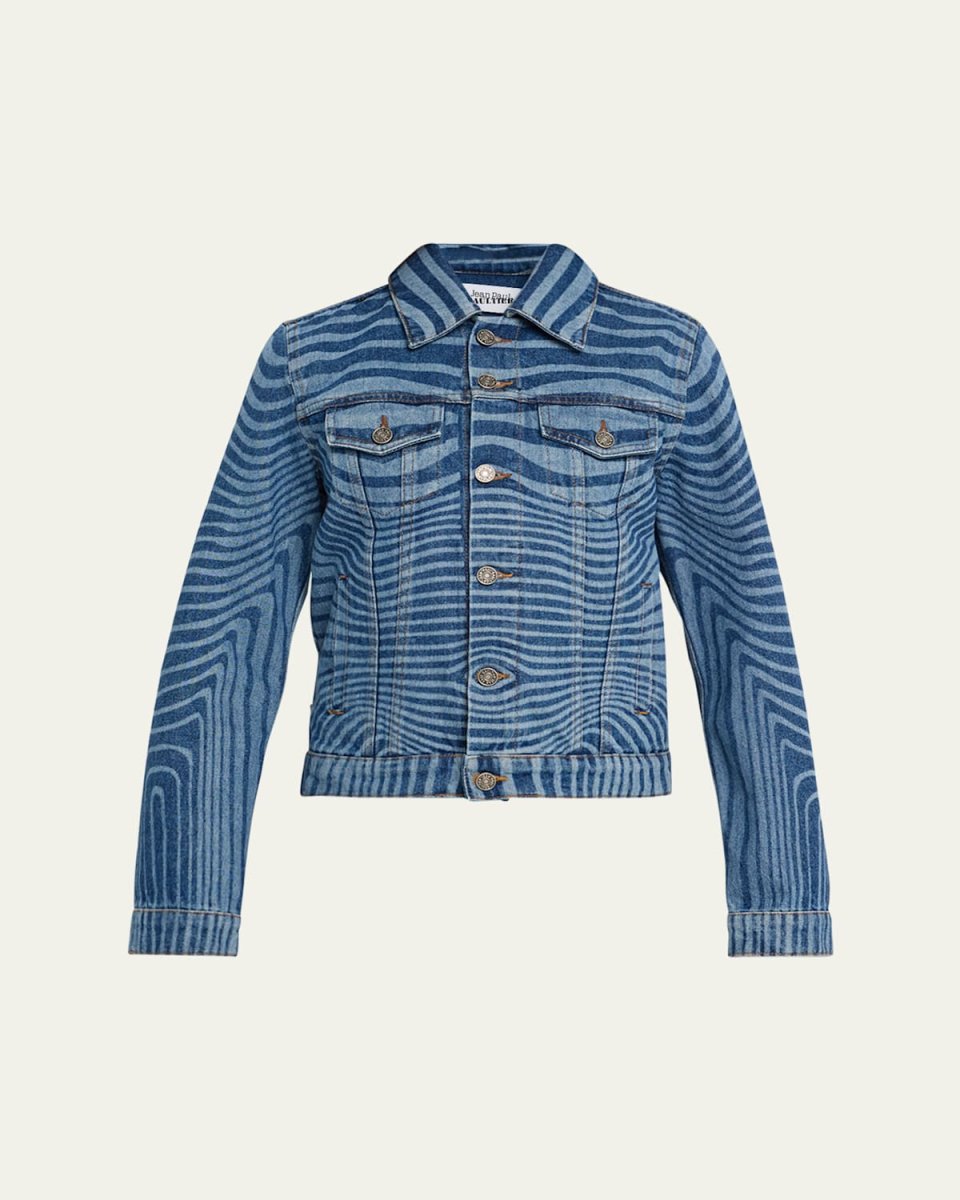 Body Morphing Laser Print Denim Jacket