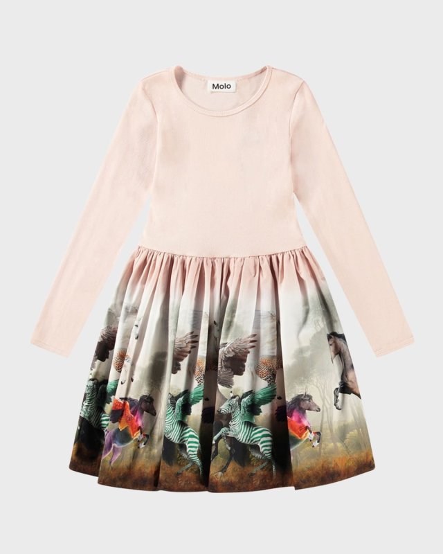 Girl's Casie Combo Graphic Dress, Size 7-14