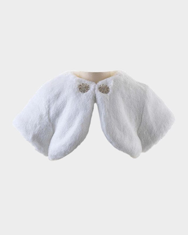 Girl's Diamante Faux Fur Bolero, Size 2-14