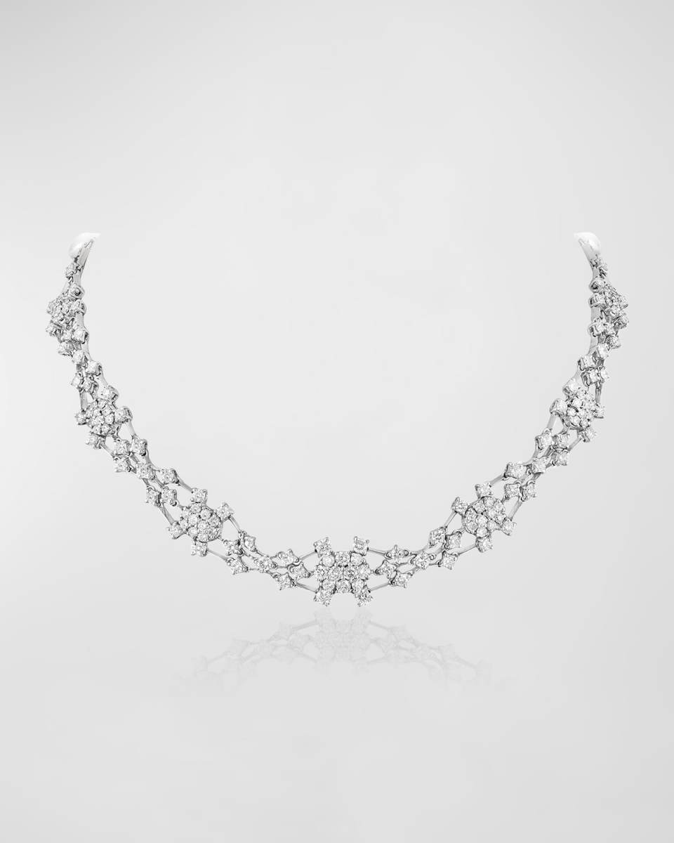 18K White Gold Diamond Collar Necklace
