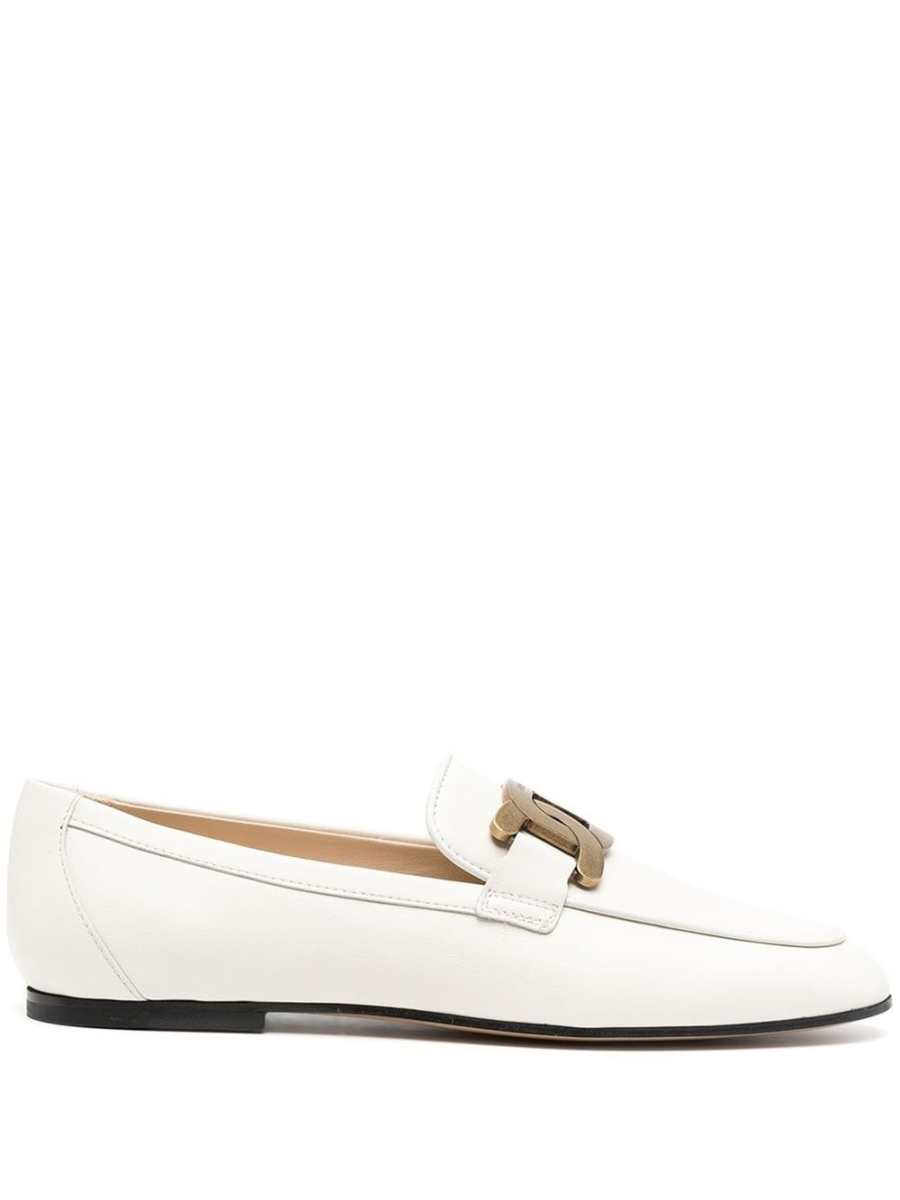 Kate gold-chain leather loafers