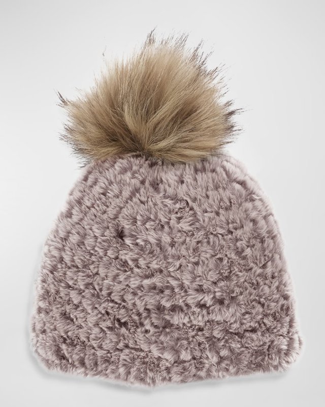 Knitted Faux Fur Beanie