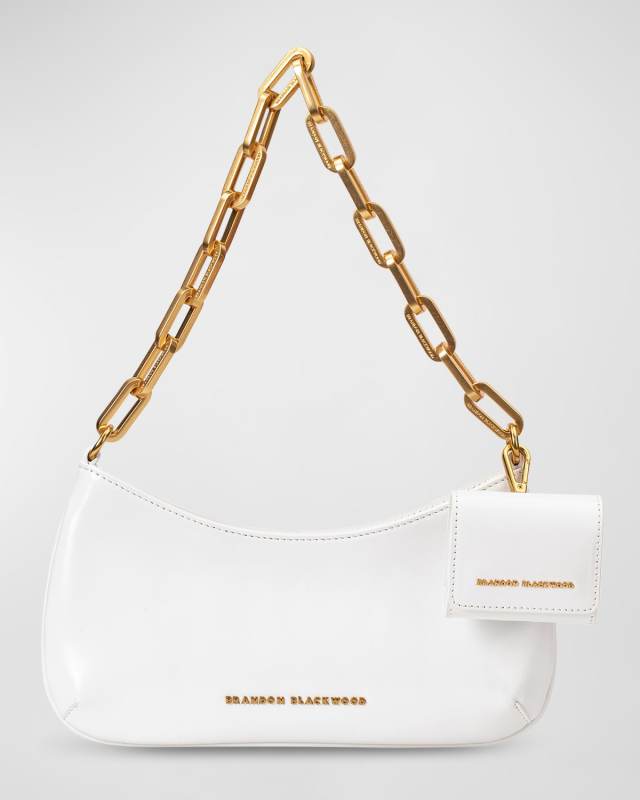 Jacqueline Zip Leather Chain Shoulder Bag