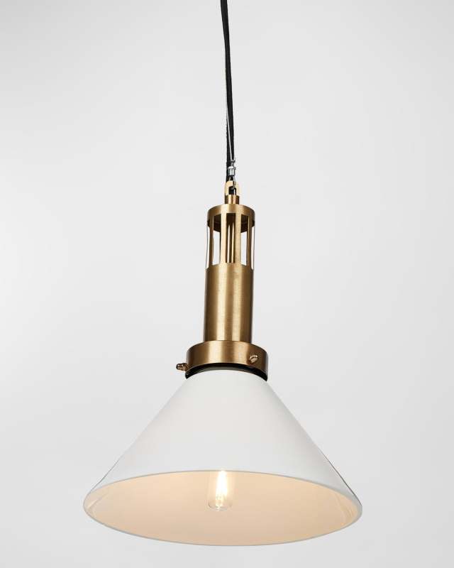 Aldis 13" Pendant Light, Brushed Brass