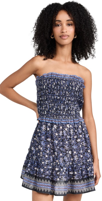 Sea Maria Strapless Smocked Cover Up Multi