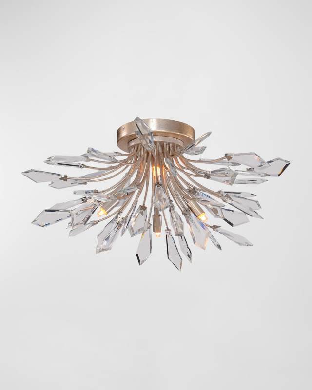 Kotta 4-Light Cut Crystal Flush Mount
