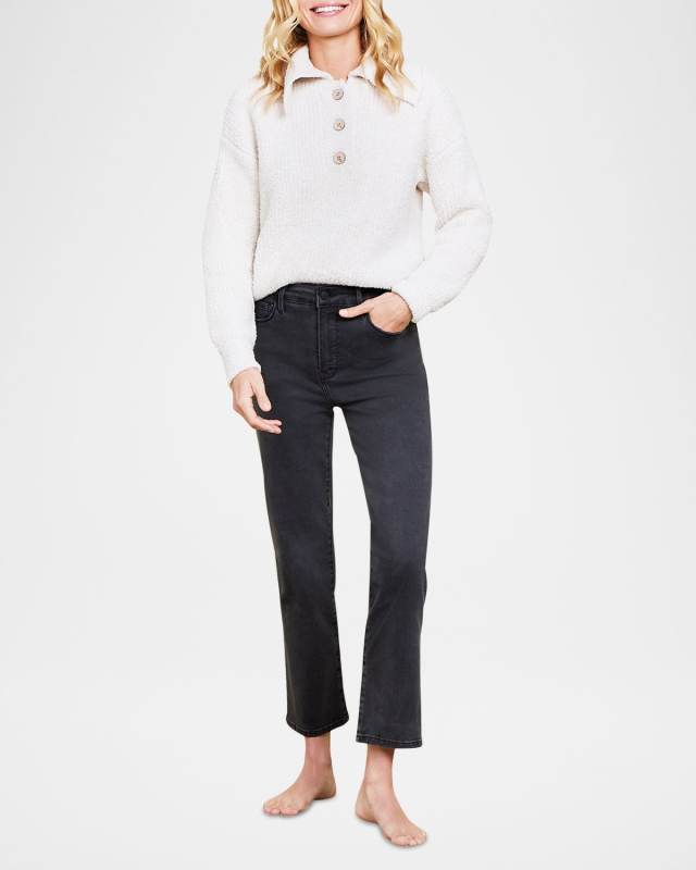CozyChic Ribbed Spread-Collar Pullov