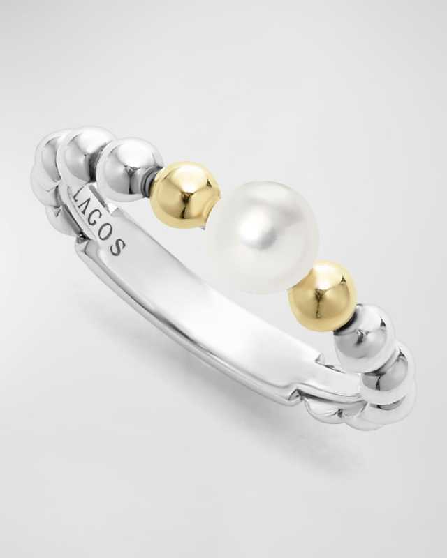 Luna Pearl 2-Tone Stack Ring
