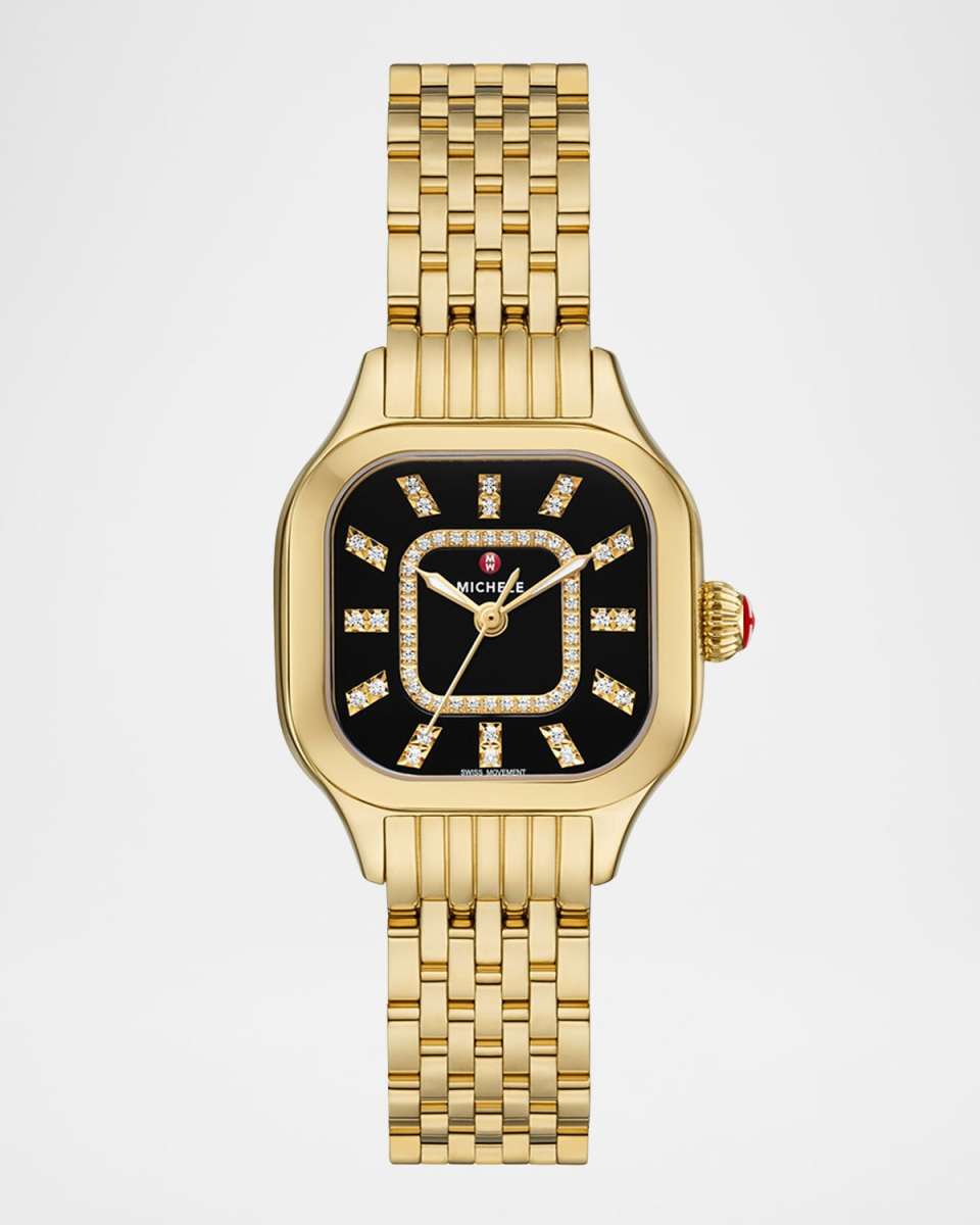 Meggie Noir Diamond Dial Gold Bracelet Watch