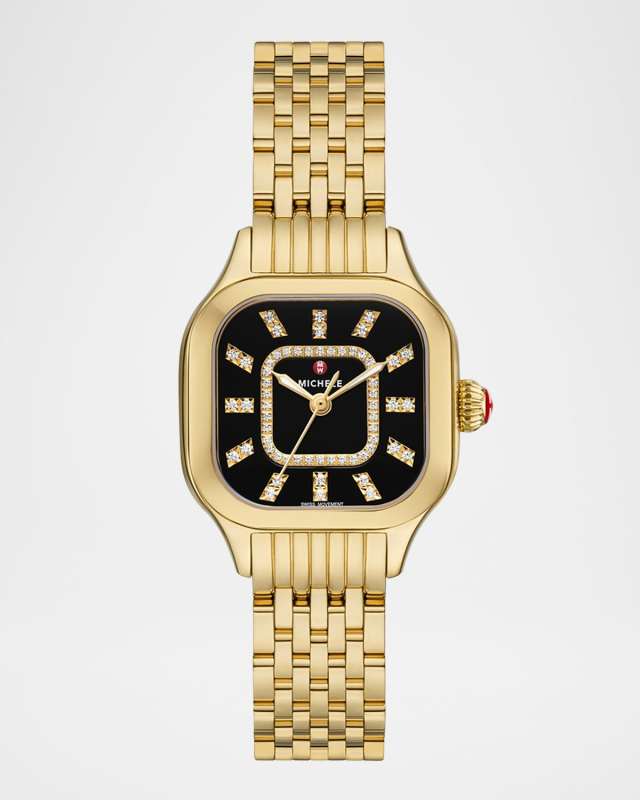 Meggie Noir Diamond Dial Gold Bracelet Watch
