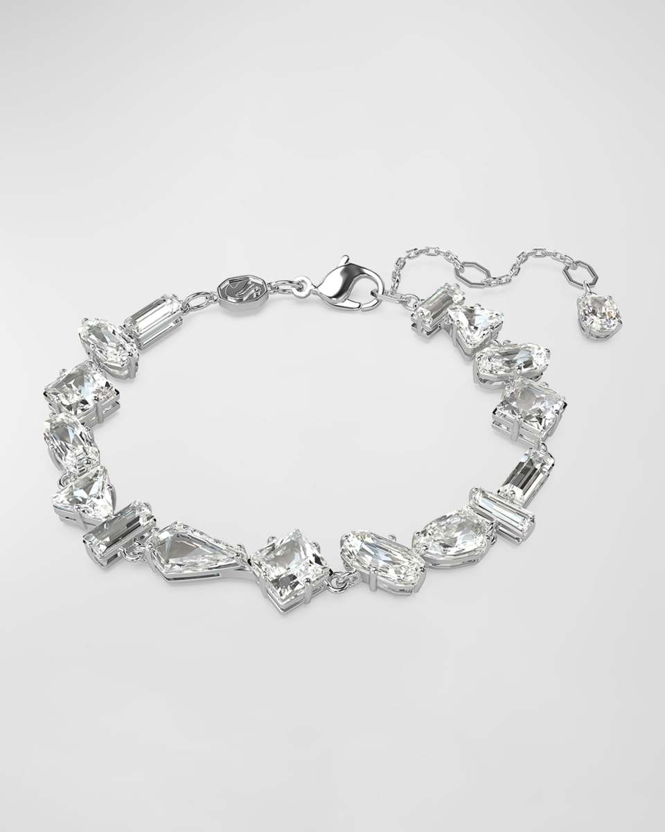 Mesmera Rhodium-Plated Mix-Cut Crystal Bracelet