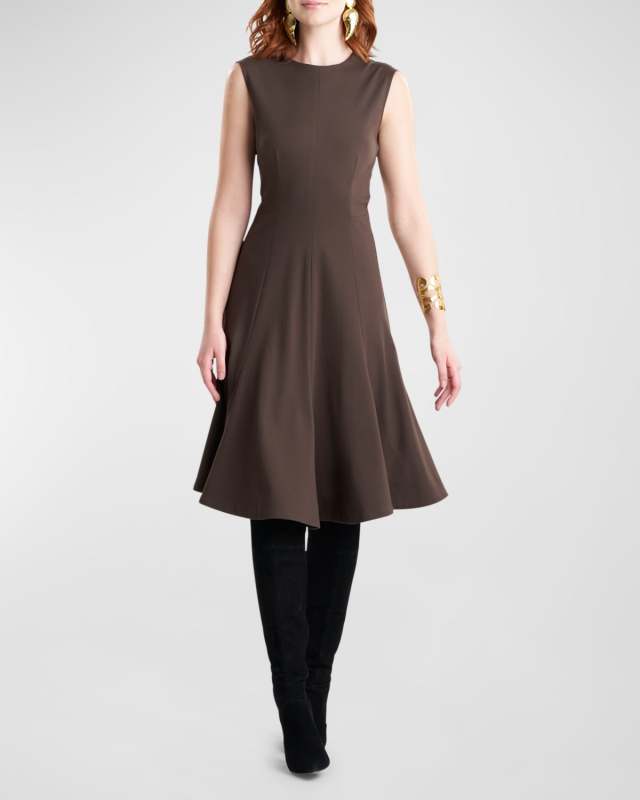 Sleeveless Flare Hem Knit Dress