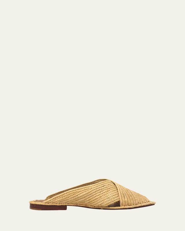 Arielle Woven Raffia Crisscross Sandals