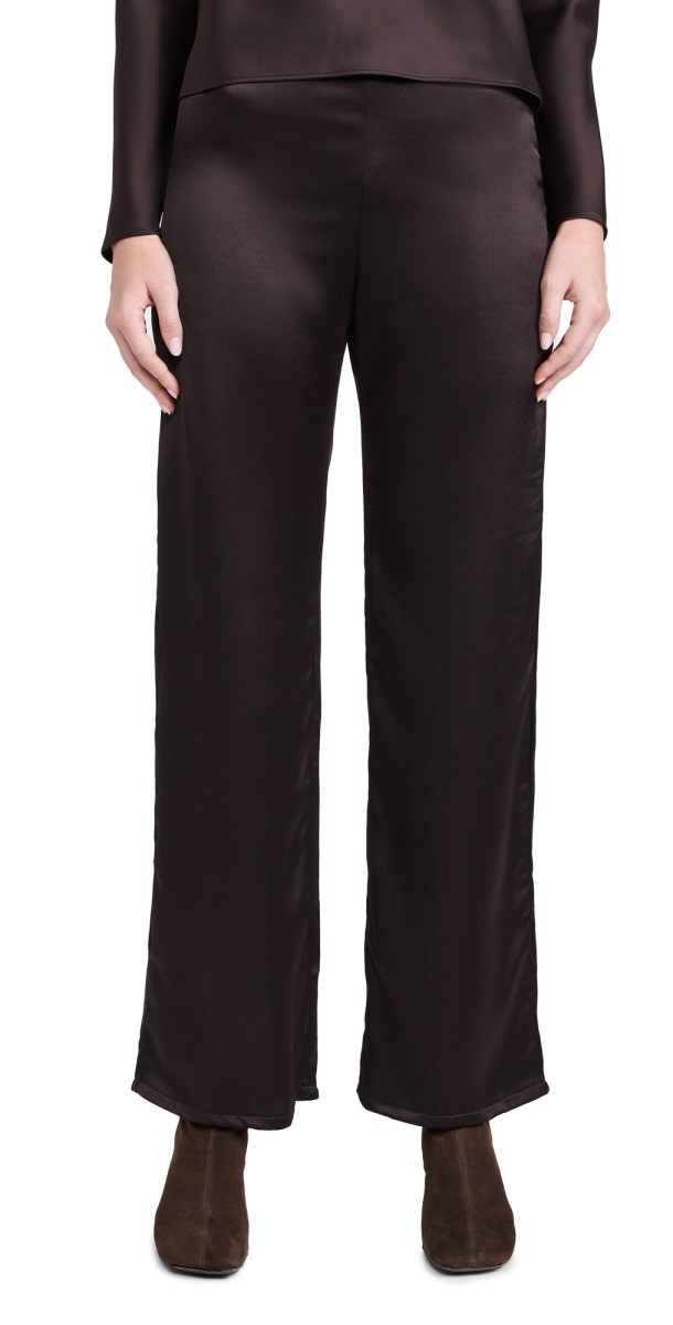 Leset Barb Wide Leg Pants Chocolate