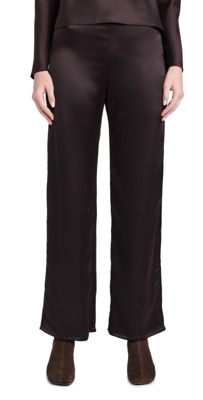 Leset Barb Wide Leg Pants Chocolate
