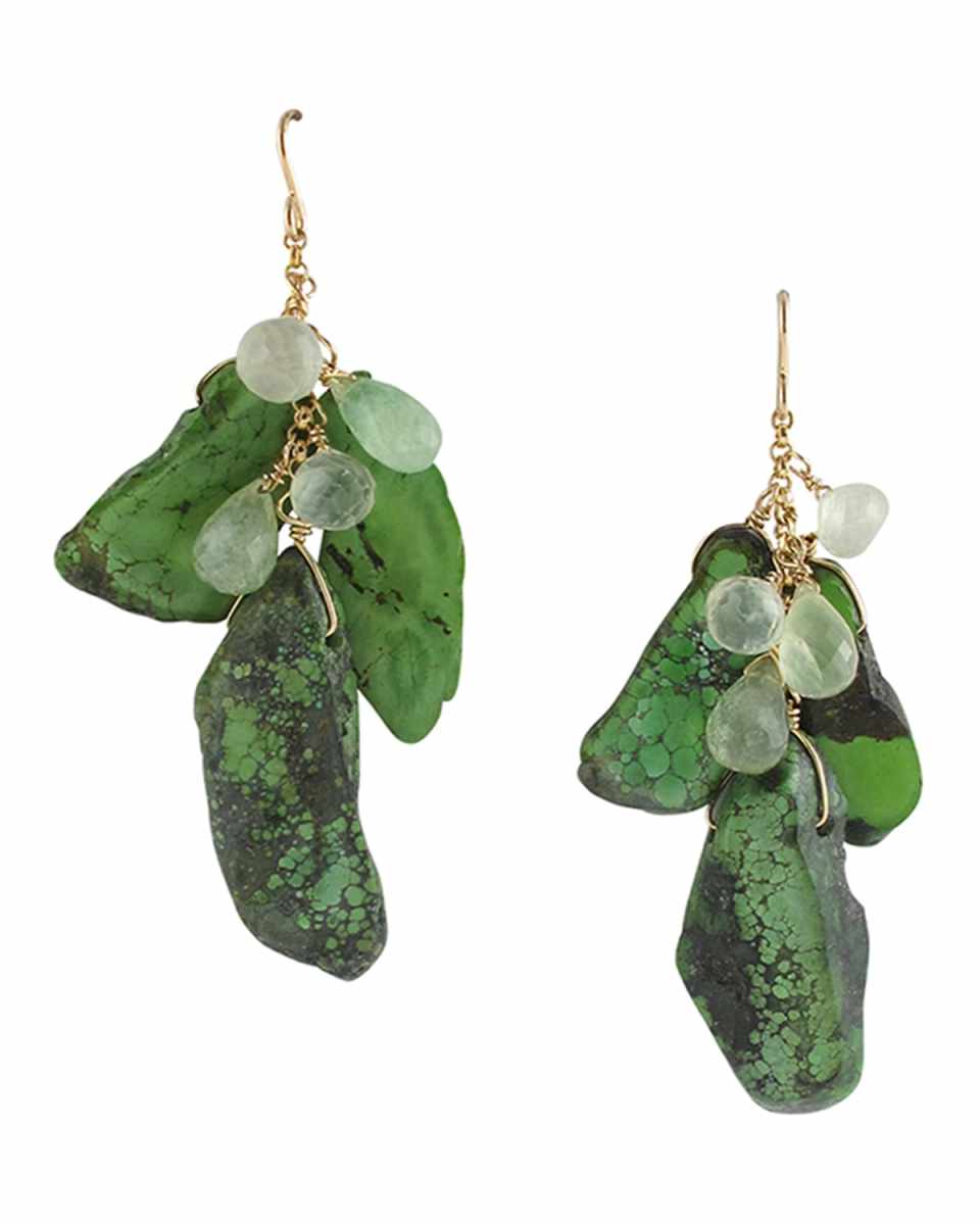 Green Turquoise Drop Earrings