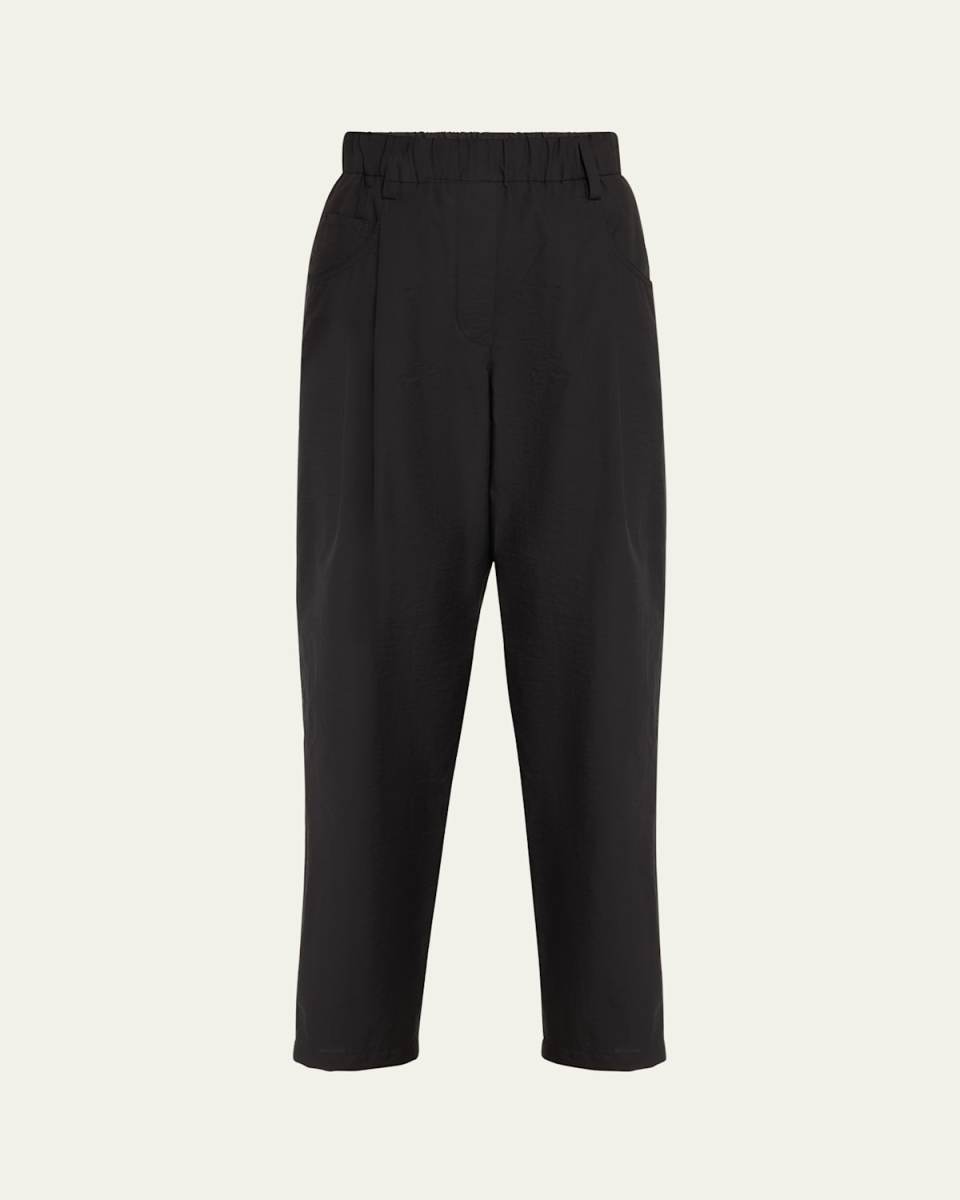 Cotton Poplin Easy Straight-Leg Pants