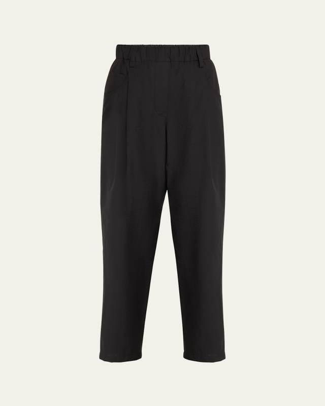 Cotton Poplin Easy Straight-Leg Pants
