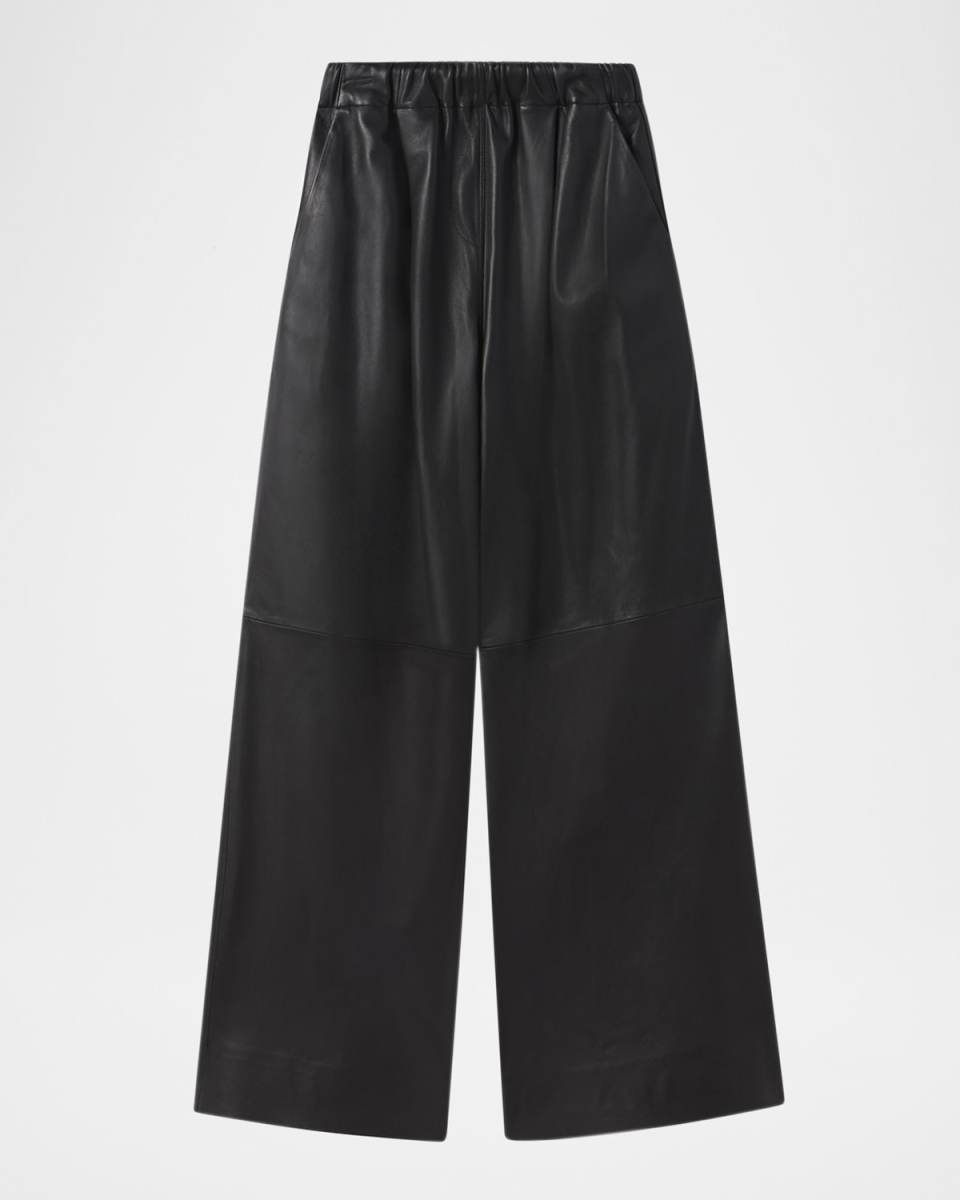 Jones Wide-Leg Leather Pants