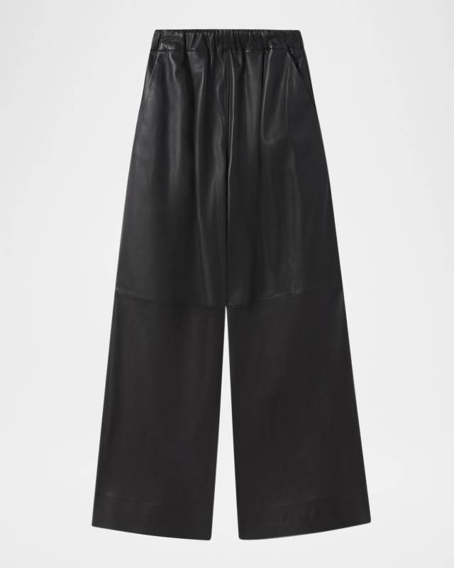 Jones Wide-Leg Leather Pants
