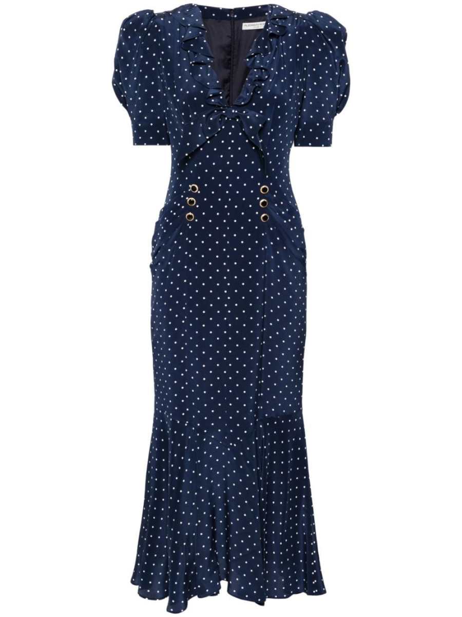 polka dot-print midi dress