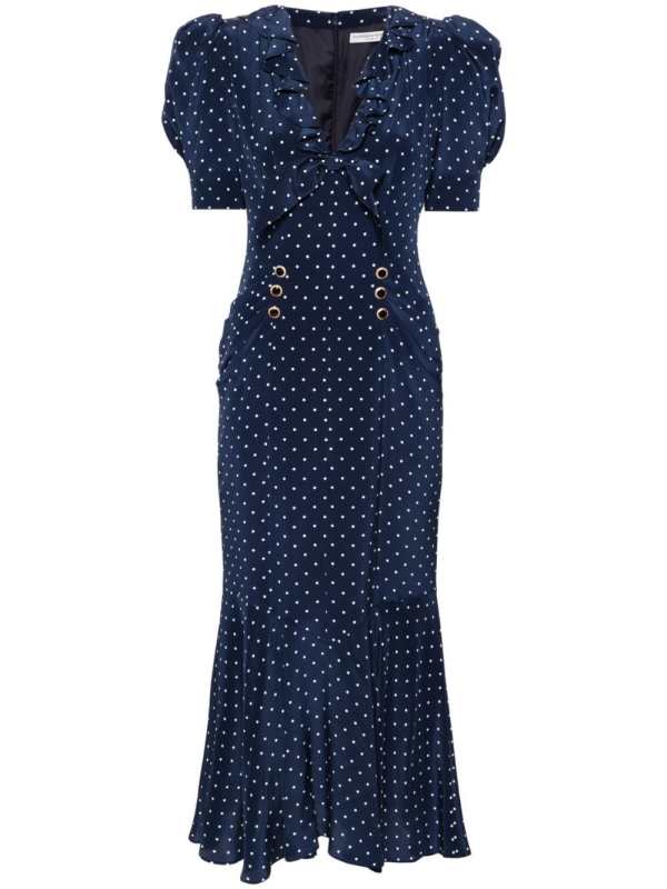 polka dot-print midi dress