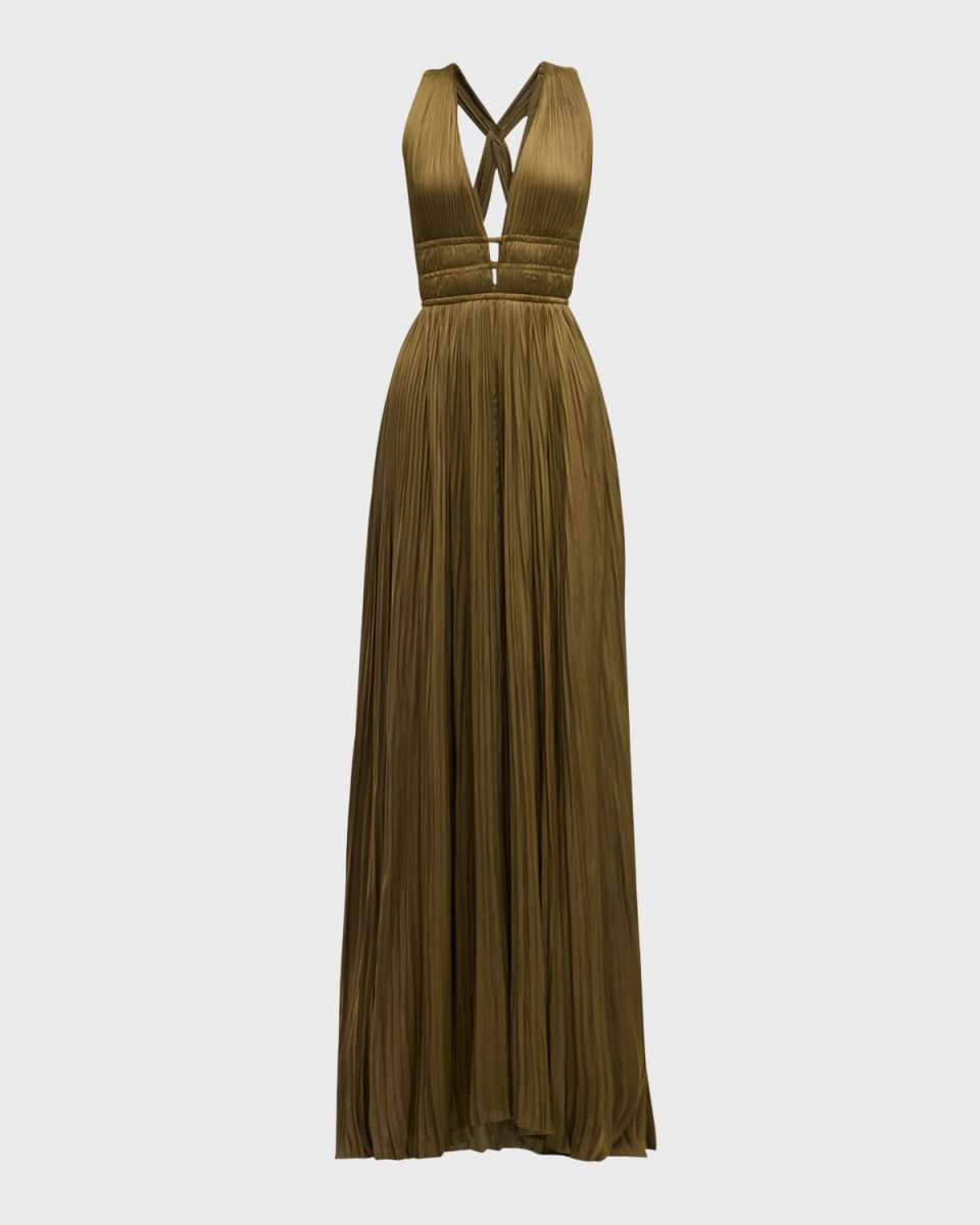Veda Plisse Georgette Gown