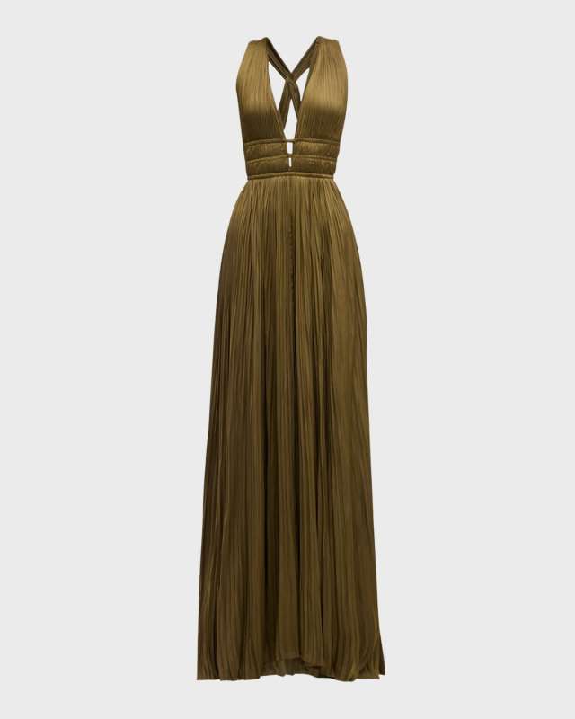 Veda Plisse Georgette Gown