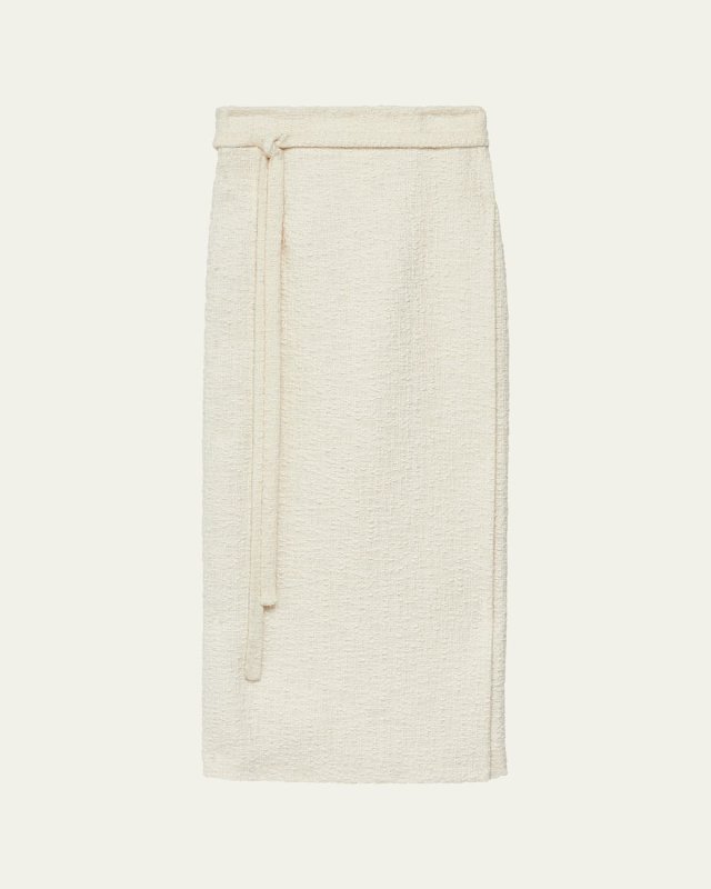 Long Tweed Wrap Skirt