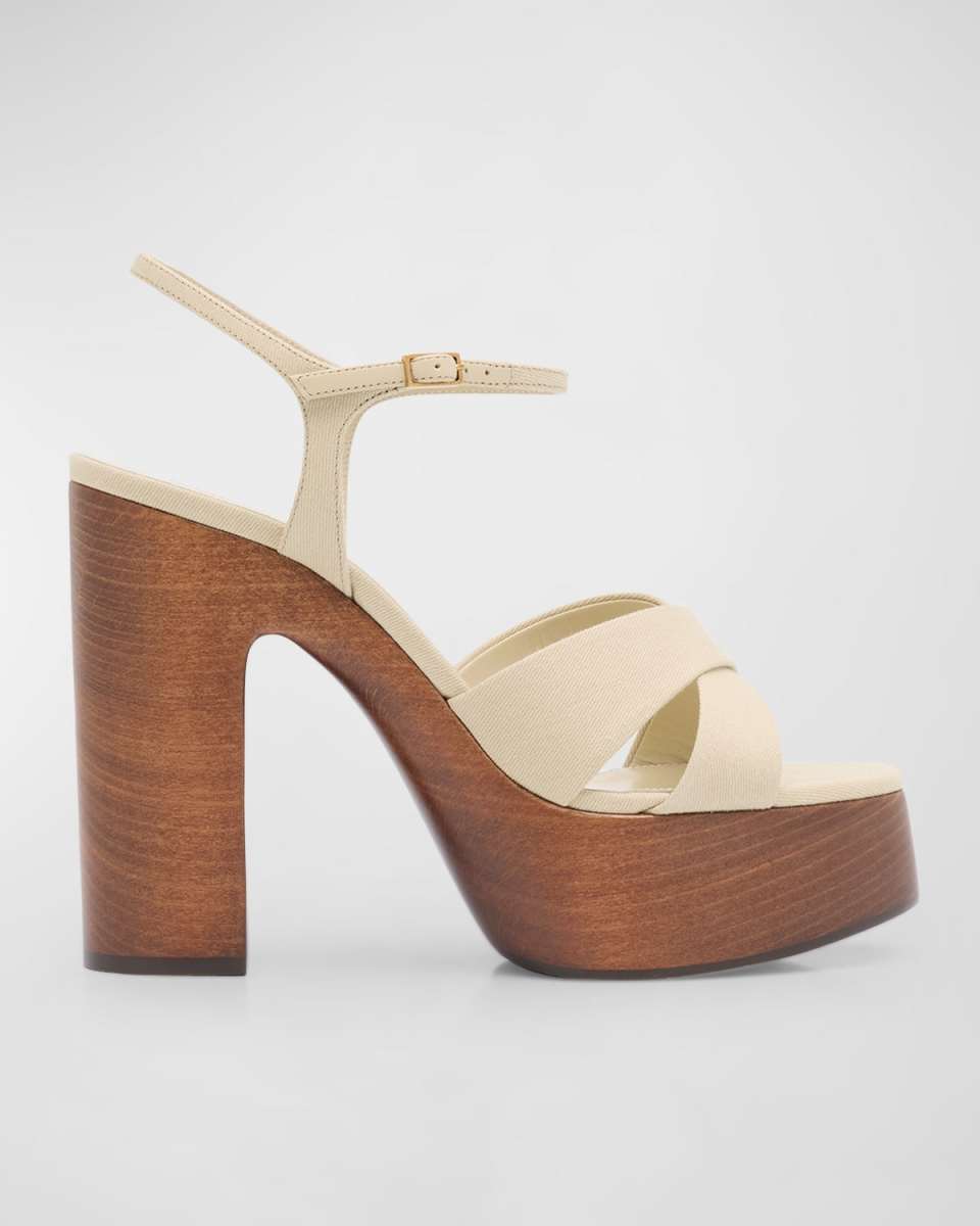 Bianca Cotton Crisscross Platform Sandals