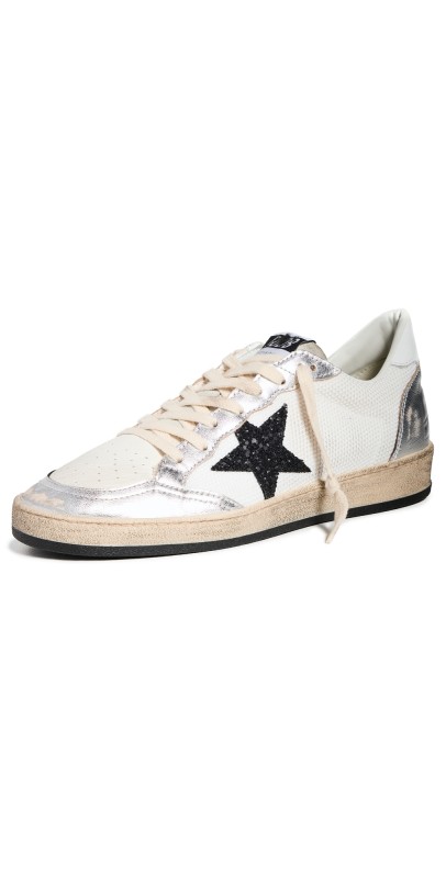 Golden Goose Ball Star Sneakers White/Black/Silver/Coral