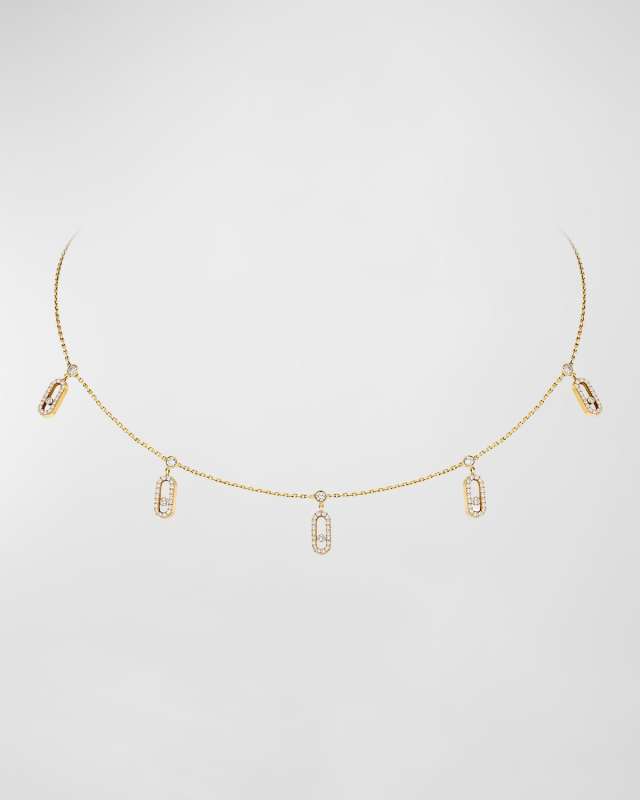 Move Uno Charm Choker Necklace in 18K Yellow Gold