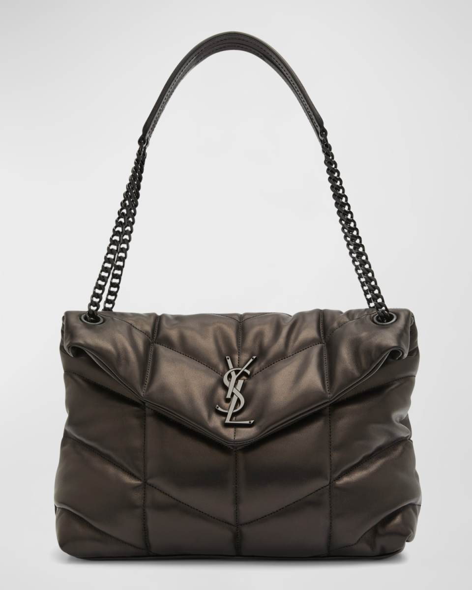 Lou Puffer Medium YSL Shoulder Bag in Quilted Leather