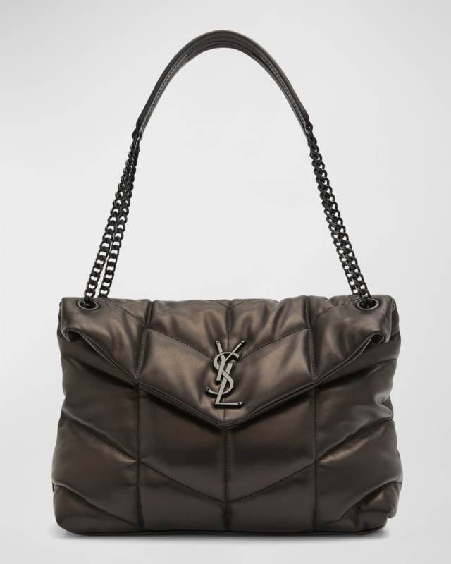 Lou Puffer Medium YSL Shoulder Bag in Quilted Leather