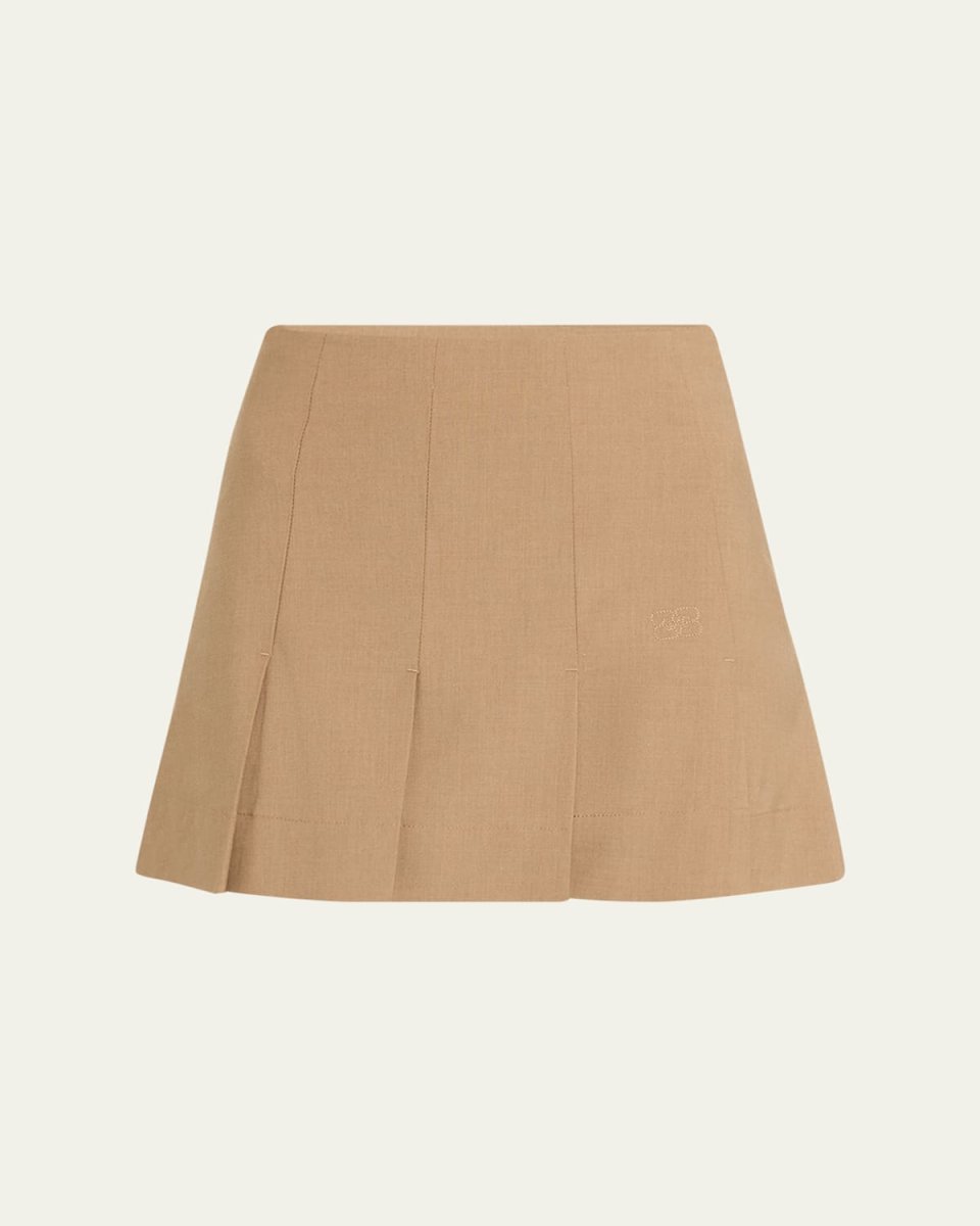 Pleated Melange Mini Skirt