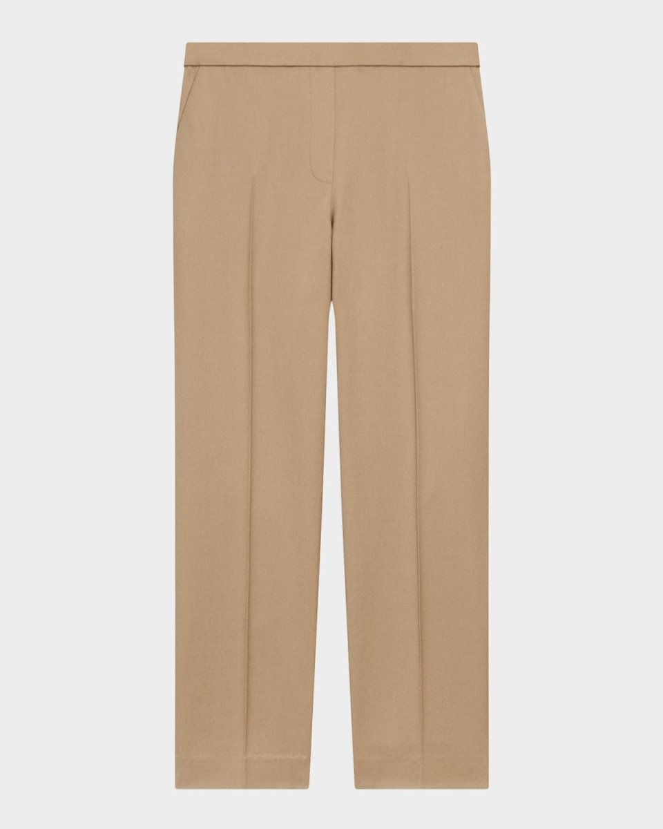 Treeca Virgin Wool Flannel Cropped Pull-On Pants